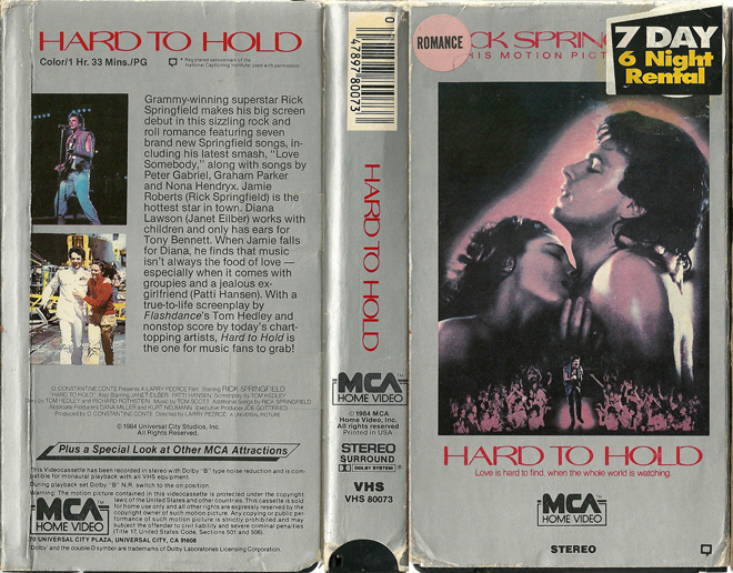 HARD TO HOLD VHS, ACTION, HORROR, BLAXPLOITATION, HORROR, ACTION EXPLOITATION, SCI-FI, MUSIC, SEX COMEDY, DRAMA, SEXPLOITATION, BIG BOX, CLAMSHELL, VHS COVER, VHS COVERS, DVD COVER, DVD COVERS