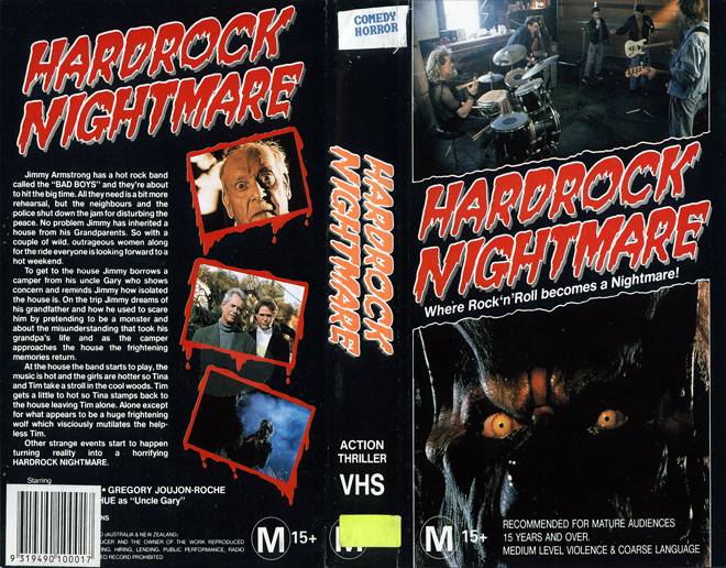 HARDROCK NIGHTMARE, AUSTRALIAN, VHS COVER, VHS COVERS