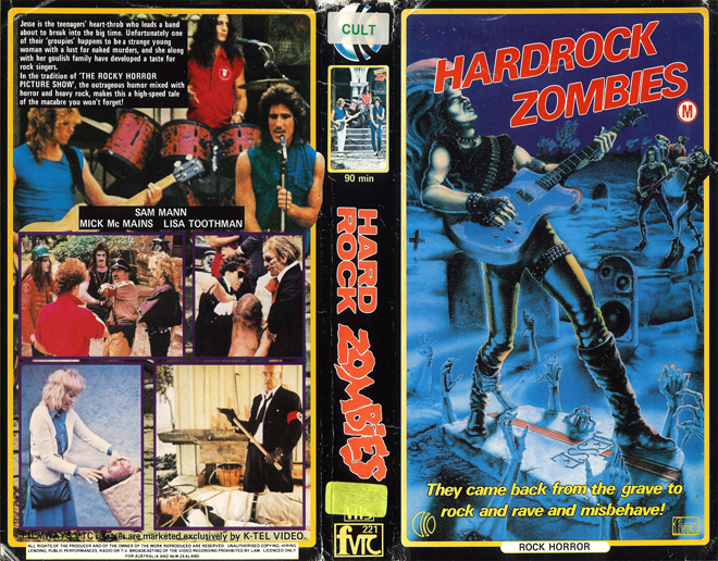 HARDROCK ZOMBIES, AUSTRALIAN, HORROR, ACTION EXPLOITATION, ACTION, HORROR, SCI-FI, MUSIC, THRILLER, SEX COMEDY,  DRAMA, SEXPLOITATION, VHS COVER, VHS COVERS, DVD COVER, DVD COVERS