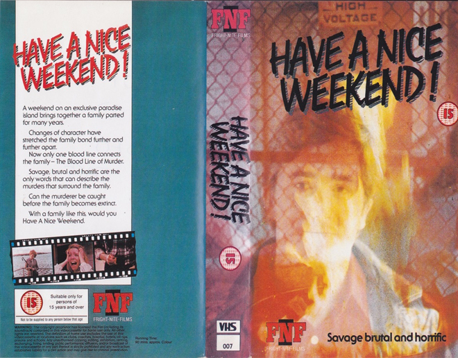 HAVE A NICE WEEKEND HORROR VHS COVER