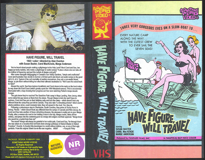 HAVE FIGURE WILL TRAVEL SOMETHING WEIRD VIDEO SWV VHS COVER, VHS COVERS