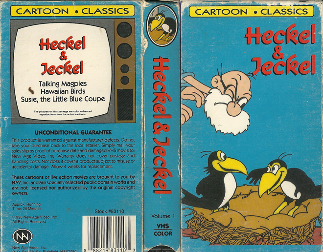 HECKEL AND JECKEL CARTOON CLASSICS VHS COVER