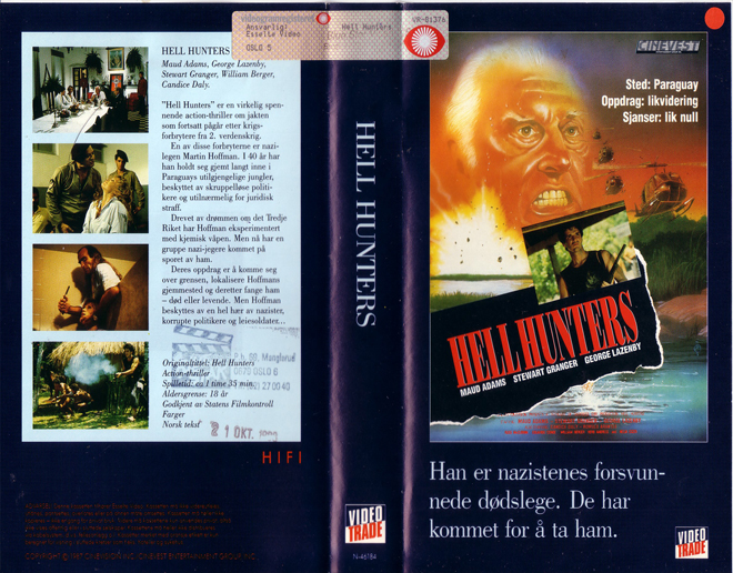 HELL HUNTERS VIDEO TRADE, HORROR, ACTION EXPLOITATION, ACTION, HORROR, SCI-FI, MUSIC, THRILLER, SEX COMEDY,  DRAMA, SEXPLOITATION, VHS COVER, VHS COVERS, DVD COVER, DVD COVERS