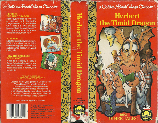 HERBERT THE TIMID DRAGON A GOLDEN BOOK VIDEO CLASSIC VHS COVER