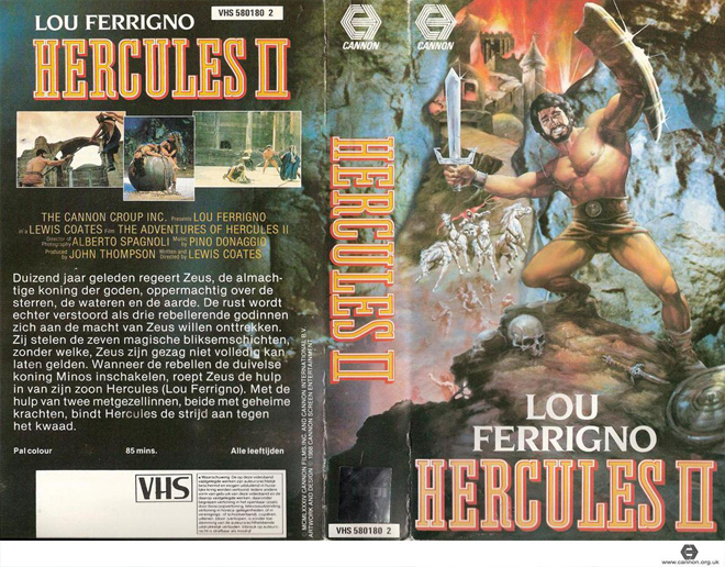 HERCULE 2 LOU FERRIGNO VHS COVER, ACTION VHS COVER, HORROR VHS COVER, BLAXPLOITATION VHS COVER, HORROR VHS COVER, ACTION EXPLOITATION VHS COVER, SCI-FI VHS COVER, MUSIC VHS COVER, SEX COMEDY VHS COVER, DRAMA VHS COVER, SEXPLOITATION VHS COVER, BIG BOX VHS COVER, CLAMSHELL VHS COVER, VHS COVER, VHS COVERS, DVD COVER, DVD COVERS