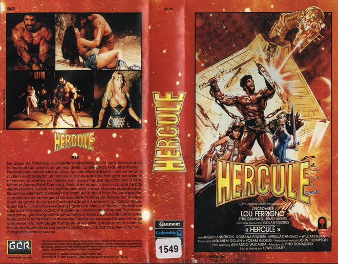 HERCULE LOU FERRIGNO VHS COVER