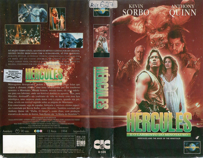 HERCULES AND THE MAZE OF MONSTERS, BRAZIL VHS, BRAZILIAN VHS, ACTION VHS COVER, HORROR VHS COVER, BLAXPLOITATION VHS COVER, HORROR VHS COVER, ACTION EXPLOITATION VHS COVER, SCI-FI VHS COVER, MUSIC VHS COVER, SEX COMEDY VHS COVER, DRAMA VHS COVER, SEXPLOITATION VHS COVER, BIG BOX VHS COVER, CLAMSHELL VHS COVER, VHS COVER, VHS COVERS, DVD COVER, DVD COVERS