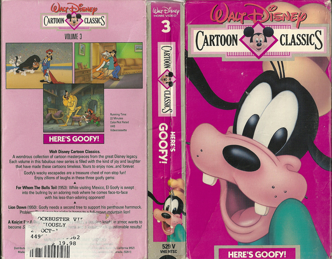 HERES GOOFY : WALT DISNEY CARTOON CLASSICS VHS COVER