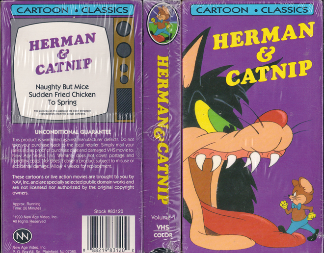 HERMAN AND CATNIP : NAUGHTY BUT MICE VHS COVER