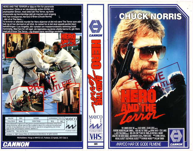 HERO AND THE TERROR, HORROR, ACTION EXPLOITATION, ACTION, HORROR, SCI-FI, MUSIC, THRILLER, SEX COMEDY, DRAMA, SEXPLOITATION, BIG BOX, CLAMSHELL, VHS COVER, VHS COVERS, DVD COVER, DVD COVERS