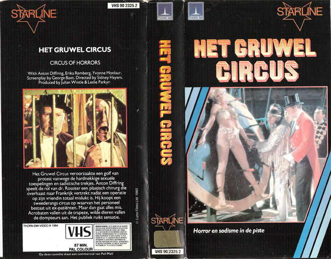HET GRUWEL CIRCUS VHS COVER, VHS COVERS