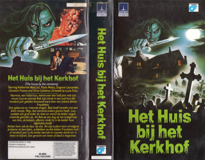 HET HUIS BIJ HET KERKHOF (THE HOUSE BY THE CEMETERY)  VHS COVER