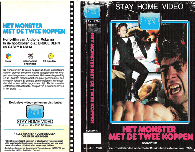 HET MONSTER MET DE TWEE KOPPEN VHS COVER