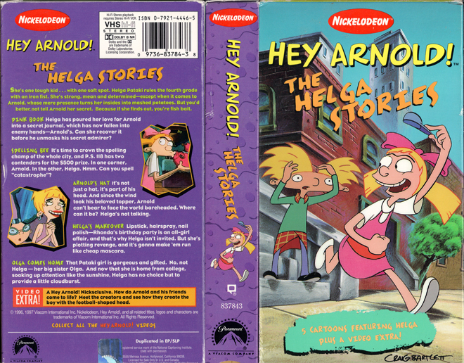 HEY ARNOLD : THE HELGA STORIES, VHS COVERS