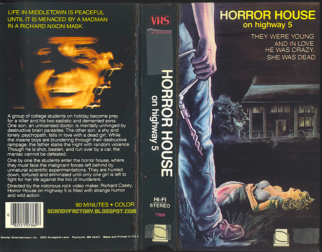 HORROR HOUSE ON HIGHWAY 5 VHS COVER