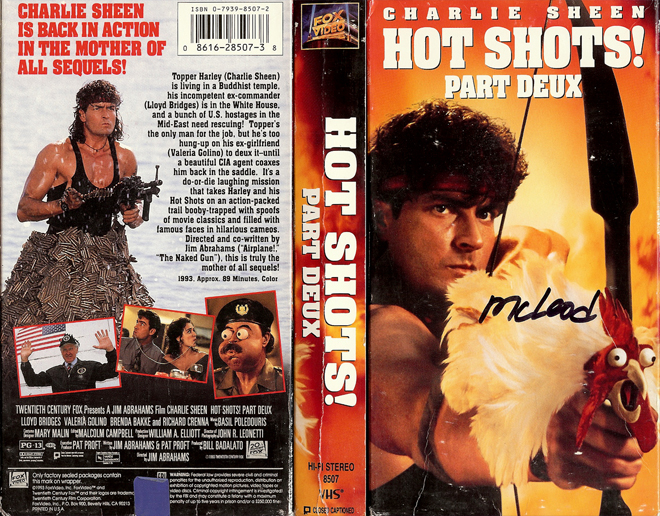 HOT SHOTS PART DEUX VHS COVER