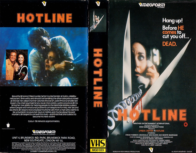 HOTLINE HORROR MOVIE VHS COVER