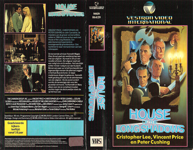 HOUSE OF LONG SHADOWS VINCENT PRICE CHRISTOPHER LEE VHS COVER