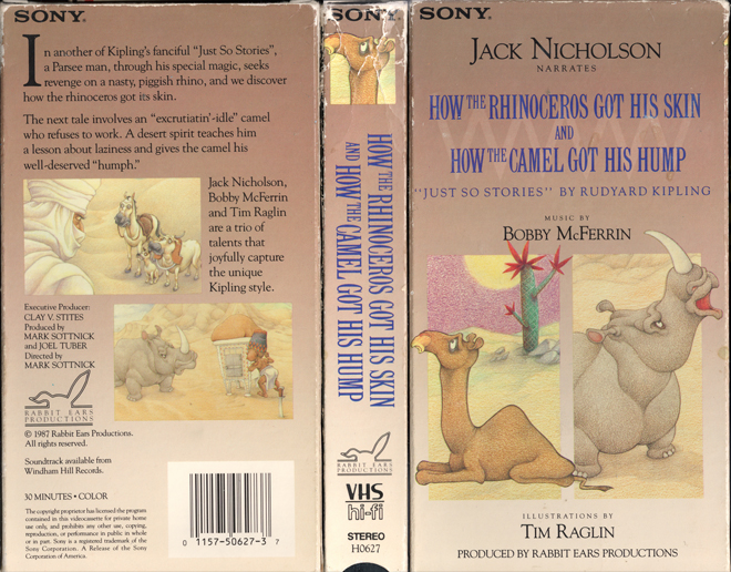 HOW THE RHINOCEROS GOT HIS SKIN AND HOW THE CAMEL GOT HIS HUMP VHS COVER