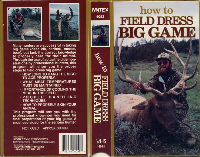 HOW TO FIELD DRESS BIG GAME VHS COVER