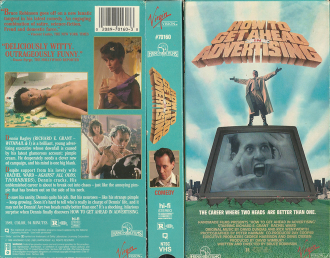 HOW TO GET AHEAD IN ADVERTISING VHS COVER, VHS COVERS