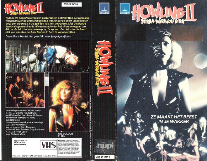 HOWLING 2 : STIRBA WEREWOLF BITCH VHS COVER, VHS COVERS