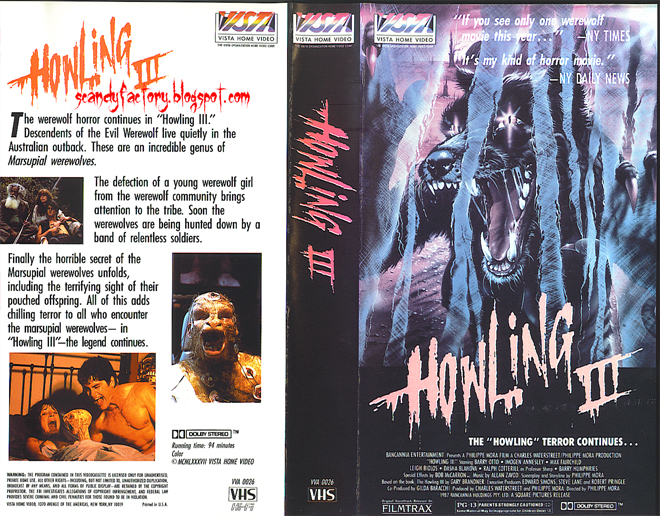 HOWLING 3 VHS COVER