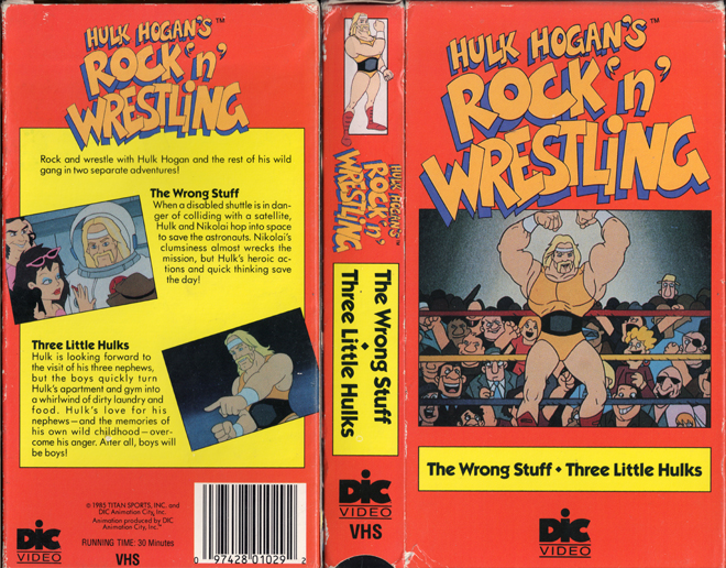 HULK HOGANS ROCK N WRESTLIN THE WRONG STUFF AND THREE LITTLE HULKS VHS COVER