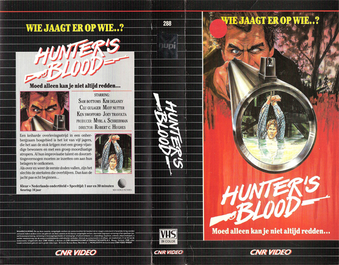 HUNTERS BLOOD CNR VIDEO, BIG BOX, HORROR, ACTION EXPLOITATION, ACTION, HORROR, SCI-FI, MUSIC, THRILLER, SEX COMEDY,  DRAMA, SEXPLOITATION, VHS COVER, VHS COVERS, DVD COVER, DVD COVERS