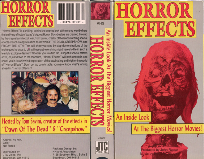 Horror Effects Hosted By Tom Savini, HORROR, ACTION EXPLOITATION, ACTION, HORROR, SCI-FI, MUSIC, THRILLER, SEX COMEDY,  DRAMA, SEXPLOITATION, VHS COVER, VHS COVERS, DVD COVER, DVD COVERS