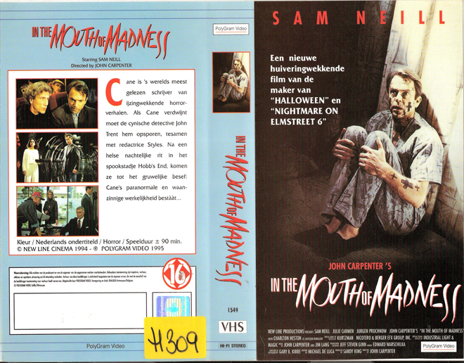 IN THE MOUTH OF MADNESS VHS COVER