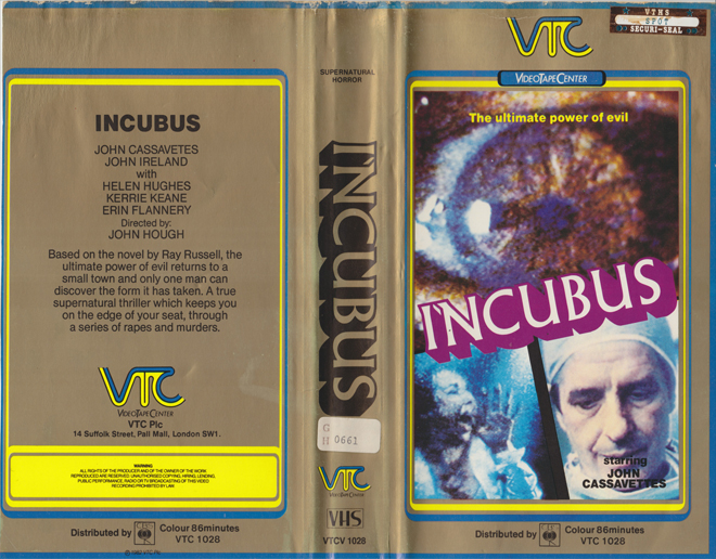 INCUBUS HORROR VHS COVER