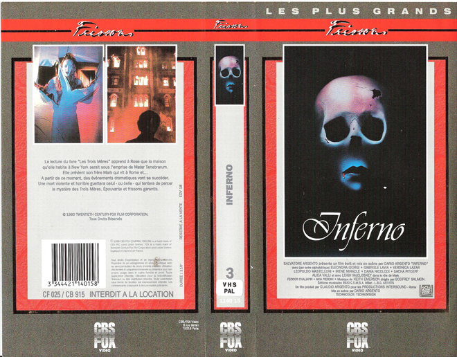 INFERNO FRENCH VHS COVER