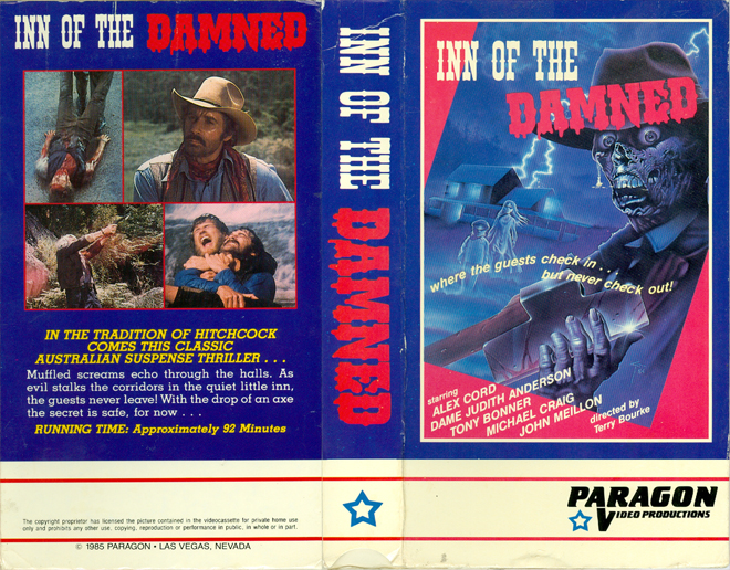 INN OF THE DAMNED PARAGON VIDEO, VHS COVERS, VHS COVER 
