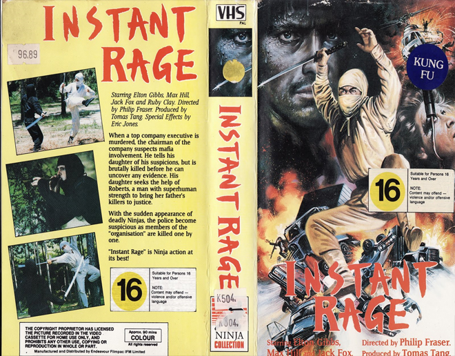 INSTANT RAGE KUNG FU VHS COVER