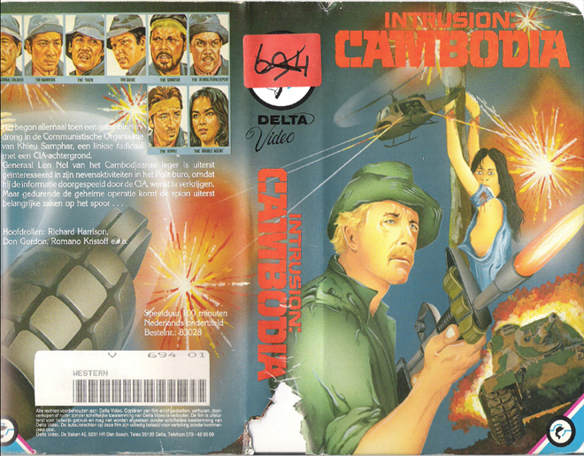 INTRUSION CAMBODIA, HORROR, ACTION EXPLOITATION, ACTION, HORROR, SCI-FI, MUSIC, THRILLER, SEX COMEDY, DRAMA, SEXPLOITATION, BIG BOX, CLAMSHELL, VHS COVER, VHS COVERS, DVD COVER, DVD COVERS