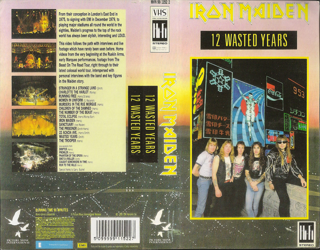 IRON MAIDEN : 12 WASTED YEARS VHS COVER
