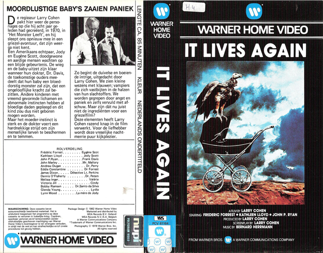 IT LIVES AGAIN VHS COVER, VHS COVERS