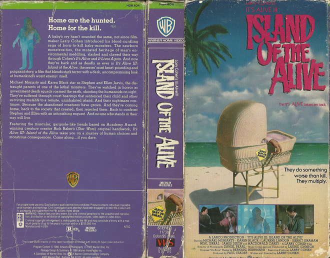 IT'S ALIVE 2 : ISLAND OF THE ALIVE VHS COVER