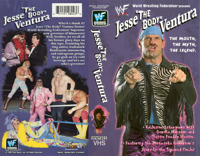 JESSE THE BODY VENTURA, WWF, WWE,  THRILLER, ACTION, HORROR, BLAXPLOITATION, HORROR, ACTION EXPLOITATION, SCI-FI, MUSIC, SEX COMEDY, DRAMA, SEXPLOITATION, VHS COVER, VHS COVERS, DVD COVER, DVD COVERS