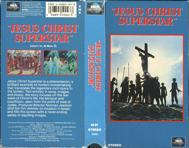 JESUS CHRIST SUPERSTAR, ACTION VHS COVER, HORROR VHS COVER, BLAXPLOITATION VHS COVER, HORROR VHS COVER, ACTION EXPLOITATION VHS COVER, SCI-FI VHS COVER, MUSIC VHS COVER, SEX COMEDY VHS COVER, DRAMA VHS COVER, SEXPLOITATION VHS COVER, BIG BOX VHS COVER, CLAMSHELL VHS COVER, VHS COVER, VHS COVERS, DVD COVER, DVD COVERS