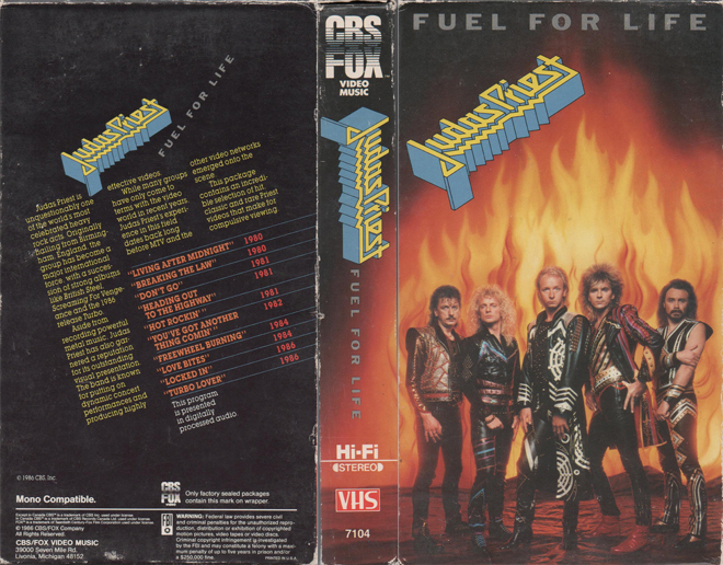 JUDUS PRIEST : FUEL FOR LIFE VHS COVER