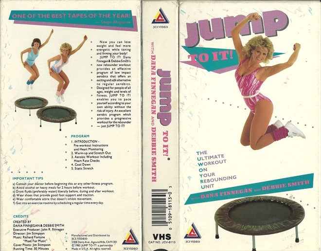 JUMP TO IT THE ULTIMATE WORKOUT ON YOUR REBOUNDING UNIT VHS COVER