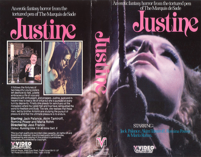 JUSTINE VHS COVER