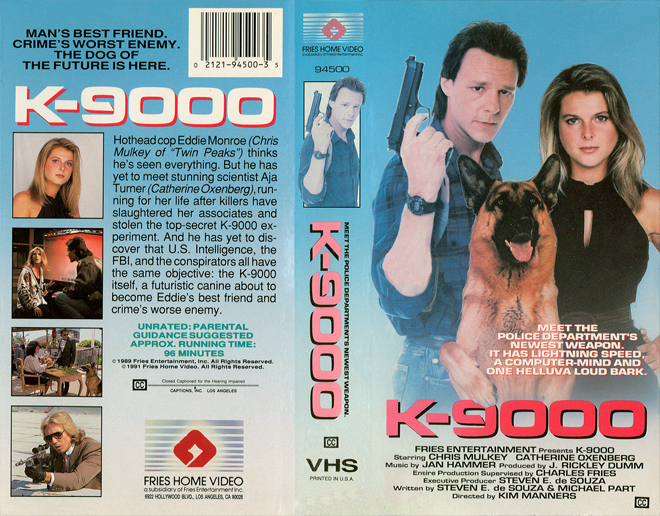 K-9000, DENNIS HOPPER, THRILLER, ACTION, HORROR, BLAXPLOITATION, HORROR, ACTION EXPLOITATION, SCI-FI, MUSIC, SEX COMEDY,  DRAMA, SEXPLOITATION, VHS COVER, VHS COVERS, DVD COVER, DVD COVERS