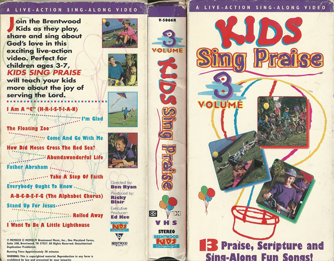 KIDS SING PRAISE : VOLUME 3 VHS COVER