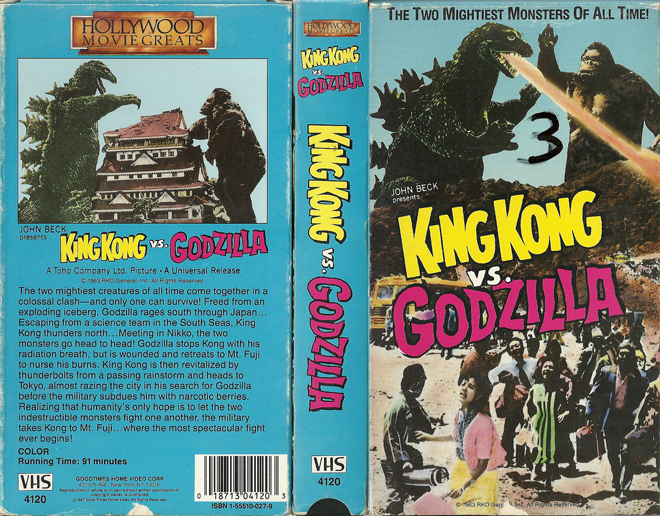 KING KONG VS GODZILLA, ACTION VHS COVER, HORROR VHS COVER, BLAXPLOITATION VHS COVER, HORROR VHS COVER, ACTION EXPLOITATION VHS COVER, SCI-FI VHS COVER, MUSIC VHS COVER, SEX COMEDY VHS COVER, DRAMA VHS COVER, SEXPLOITATION VHS COVER, BIG BOX VHS COVER, CLAMSHELL VHS COVER, VHS COVER, VHS COVERS, DVD COVER, DVD COVERS