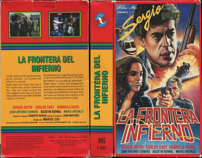 LA FRONTERA INFERNO, ACTION VHS COVER, HORROR VHS COVER, BLAXPLOITATION VHS COVER, HORROR VHS COVER, ACTION EXPLOITATION VHS COVER, SCI-FI VHS COVER, MUSIC VHS COVER, SEX COMEDY VHS COVER, DRAMA VHS COVER, SEXPLOITATION VHS COVER, BIG BOX VHS COVER, CLAMSHELL VHS COVER, VHS COVER, VHS COVERS, DVD COVER, DVD COVERS