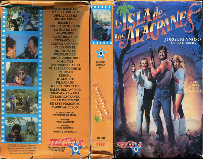 LA ISLA DE LOS ALACRANE, ACTION, HORROR, BLAXPLOITATION, HORROR, ACTION EXPLOITATION, SCI-FI, MUSIC, SEX COMEDY, DRAMA, SEXPLOITATION, VHS COVER, VHS COVERS