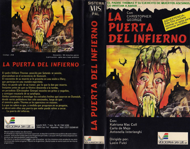 LA PUERTA DEL INFIERNO VHS COVER